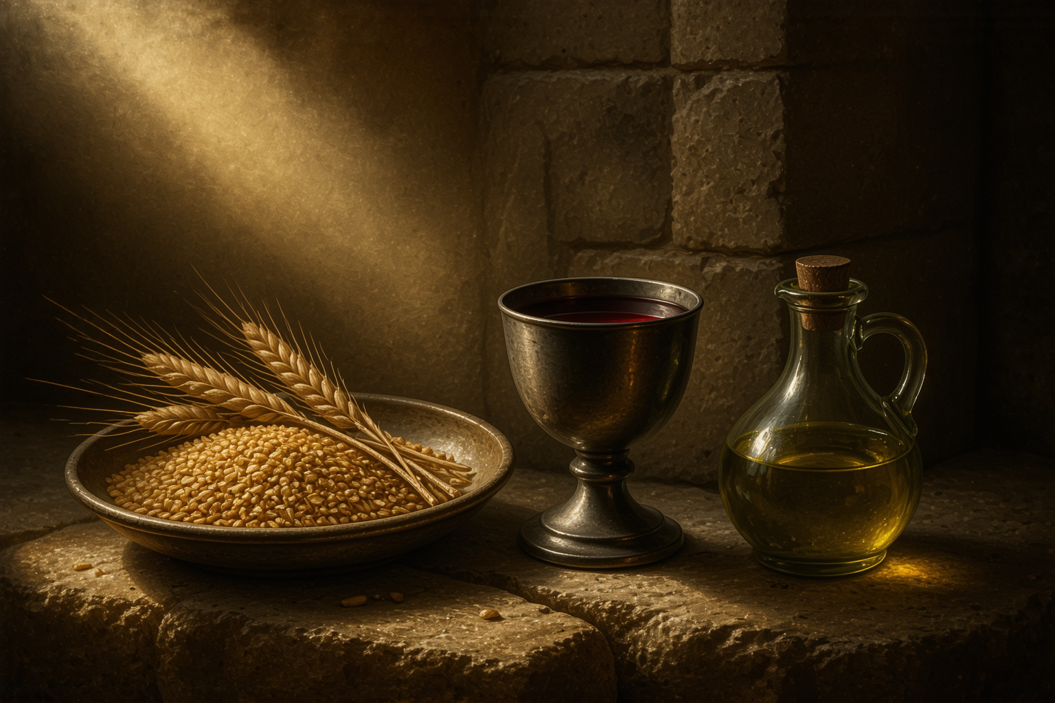 Corn, Wine, and Oil: The Lodges Elements of Consecration at My Workbench